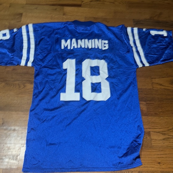 INDIANAPOLIS COLTS ~ PEYTON MANNING #18 ~ Large Blue Puma Football Jersey - Picture 7 of 11